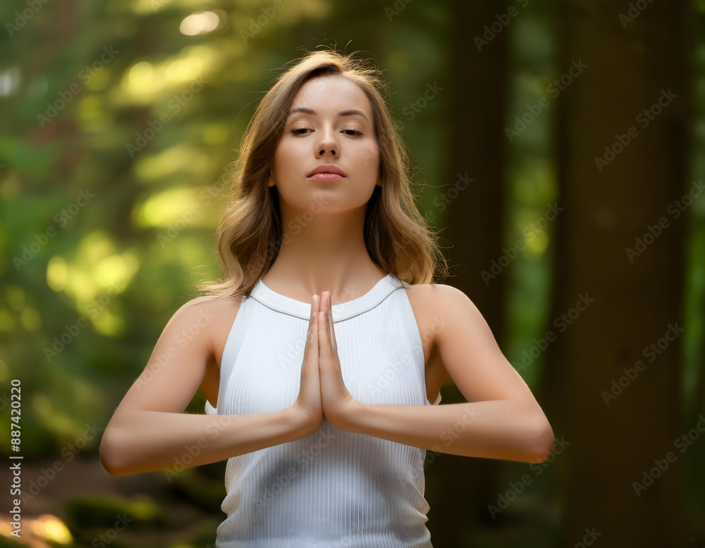 요가와 명상을 하고 있는 아름다운 여성, A beautiful woman doing yoga and meditation 요가와 명상을 하고 있는 아름다운 여성, A beautiful woman doing yoga and meditation