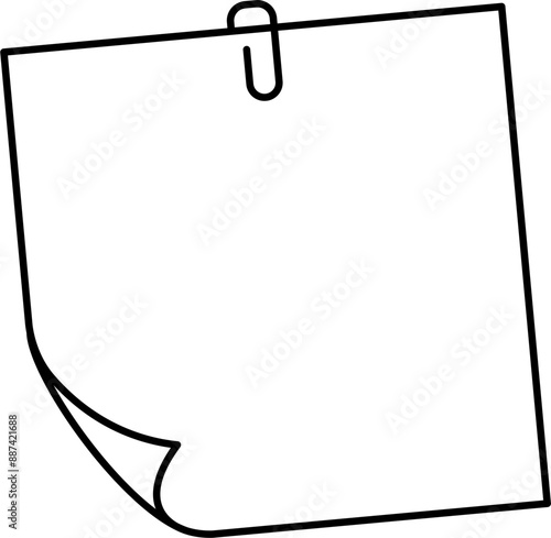 Post it note illustration outline vector