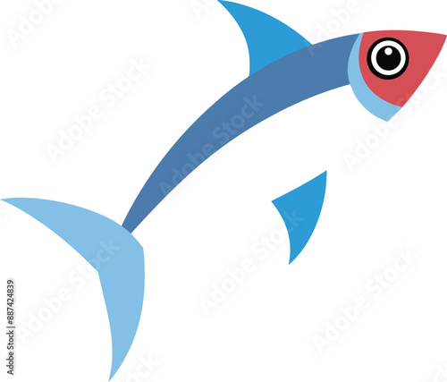 Anchovy small forage fish isolated vector illustration icon. Vector, icon, logo, png. Vector shoaling fish used as food and bait. European anchovy, Engraulis encrasicolus, Anchoa, Anchoviella, Engraul
