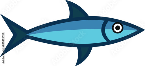 Anchovy small forage fish isolated vector illustration icon. Vector, icon, logo, png. Vector shoaling fish used as food and bait. European anchovy, Engraulis encrasicolus, Anchoa, Anchoviella, Engraul