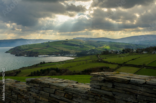 Above Cushendun on the world famous Antrim Coast Road in Northern Ireland  photo