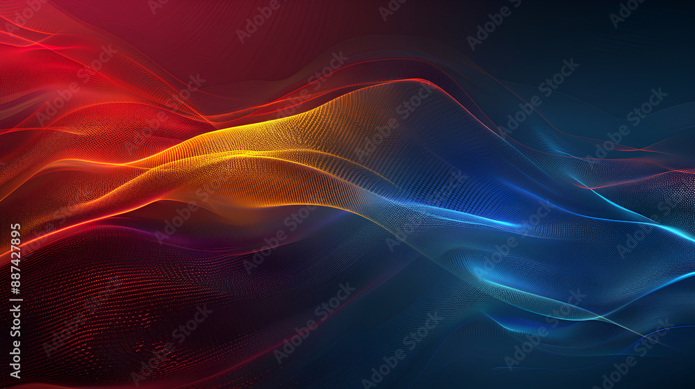Grainy gradient background blue red yellow abstract glowing color wave black backdrop, noise texture banner poster header design Stock Illustration Grainy gradient background blue red yellow abstract glowing color wave black backdrop, noise texture banner poster header design Stock Illustration