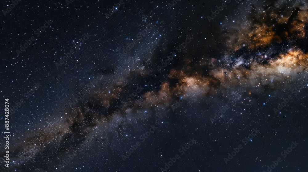 Detailed view of Milky Way galaxy and dark night sky Detailed view of Milky Way galaxy and dark night sky