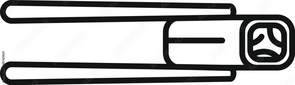 Simple line art icon of an electric cable connecting with a plug showing power supply Simple line art icon of an electric cable connecting with a plug showing power supply