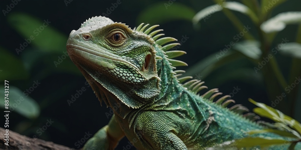 Fototapeta premium Chinese water dragon , Physignathus cocincinus.