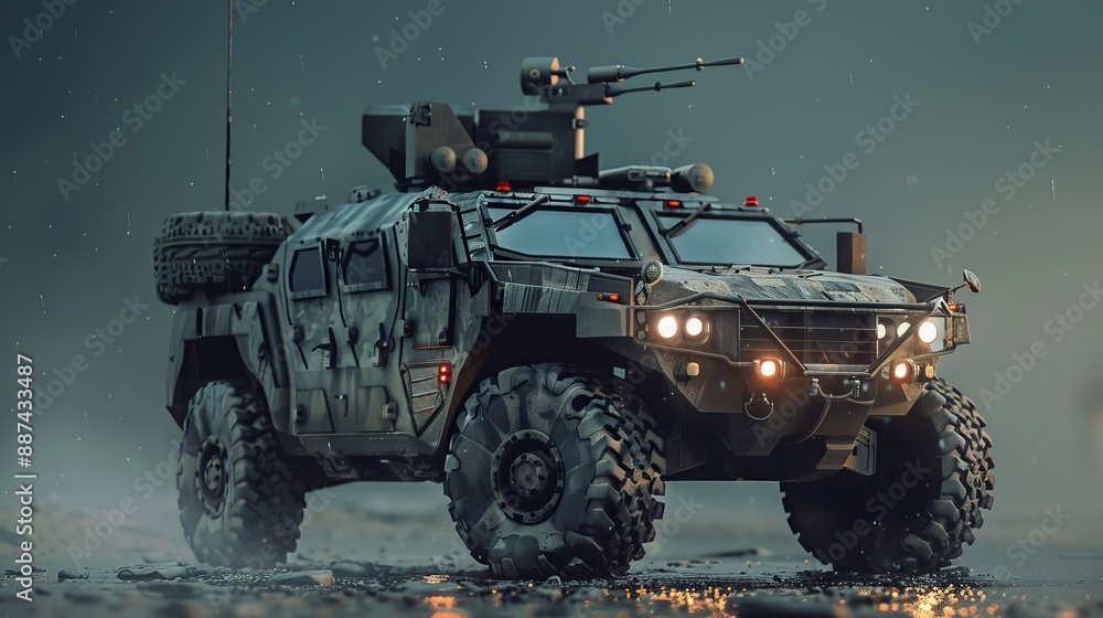 Fototapeta premium Tactical military armored vehicle. Military off-road transport