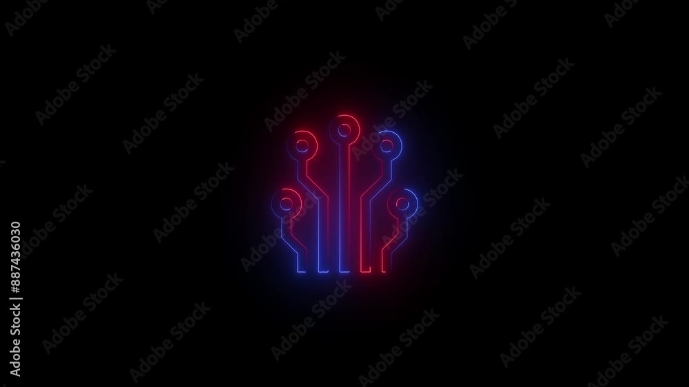 Share simple icon vector. Flat desing. Purple neon on black background Share simple icon vector. Flat desing. Purple neon on black background