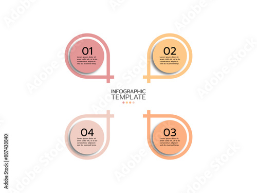 Infographic circle template 4 options.