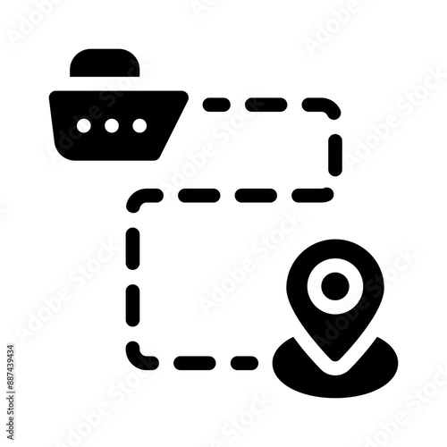 ship route glyph icon