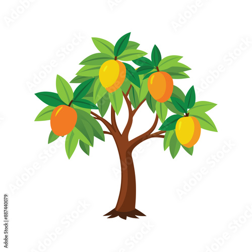 mango tree illustration, cartoon and vector for your design