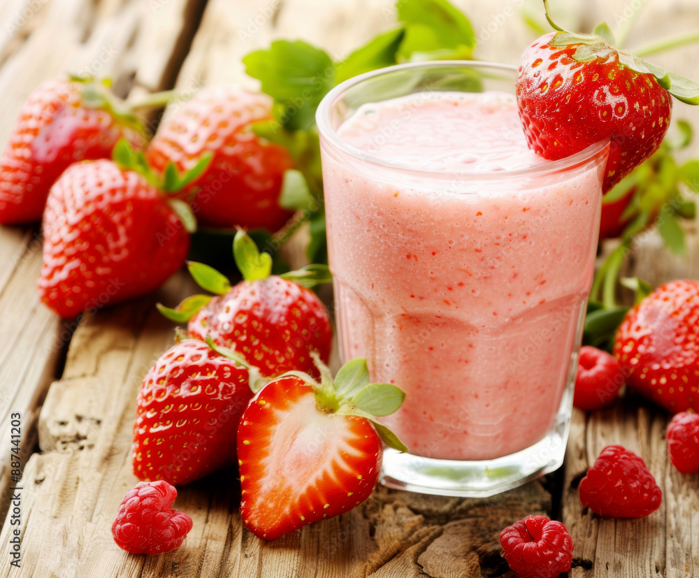 Strawberry Smoothie.Ai generative. Strawberry Smoothie.Ai generative.