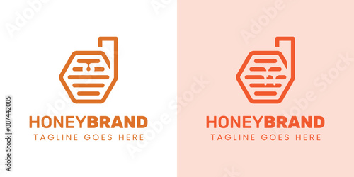 Initial D Honey Logo Set, Perfect for Beekeeping and Honey Producers