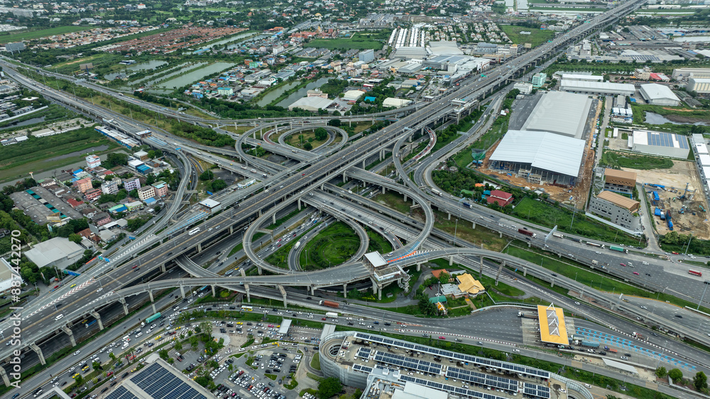 Burapha Withi Expressway, Industrial Ring Road, Bangna Intersection, Routes, Ring Road intersections, intercity connections for transportation, Bangkok Thailand Burapha Withi Expressway, Industrial Ring Road, Bangna Intersection, Routes, Ring Road intersections, intercity connections for transportation, Bangkok Thailand