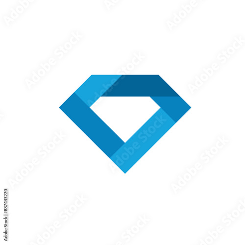 Geometric Blue Diamond logo design vector template