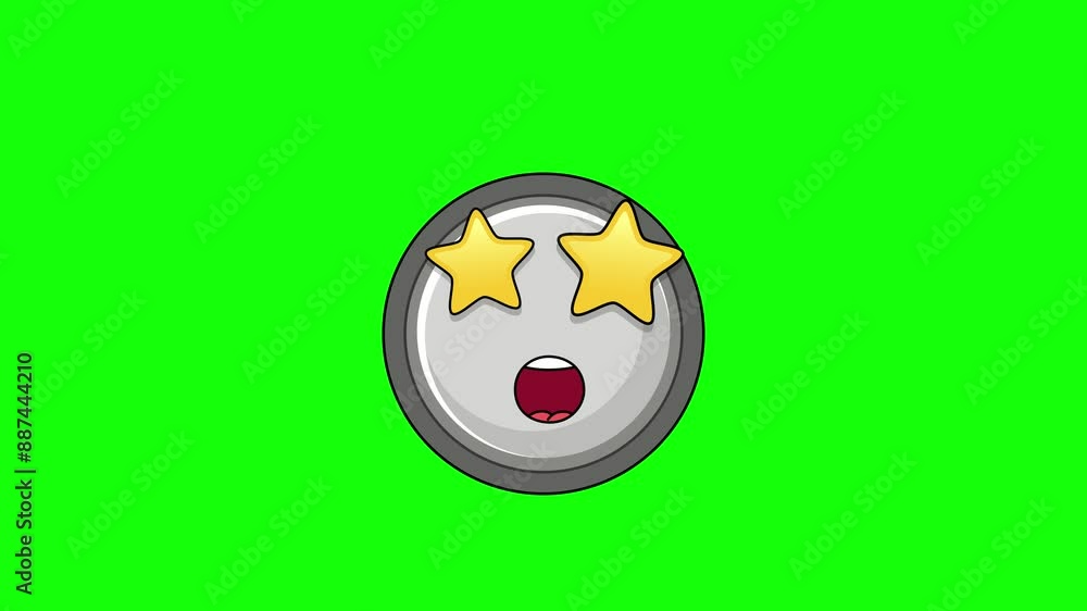 lithium button cell character of Grinning face with star eyes, expression of amazing, impressive lithium button cell character of Grinning face with star eyes, expression of amazing, impressive