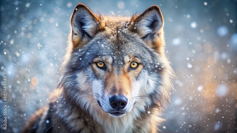 Vibrant, razor-sharp, golden wolf eyes with piercing gaze, intricate eyelashes, and subtle tear duct reflections in a misty morning setting. Vibrant, razor-sharp, golden wolf eyes with piercing gaze, intricate eyelashes, and subtle tear duct reflections in a misty morning setting.