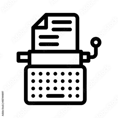 typewriter line icon