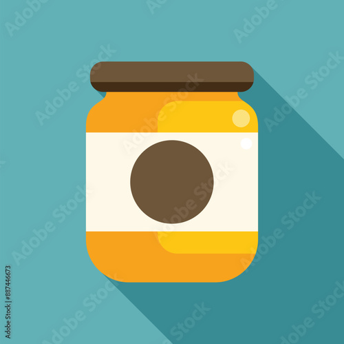 Simple illustration of a glass jar containing an orange substance, perfect for representing concepts related to food, storage, and more