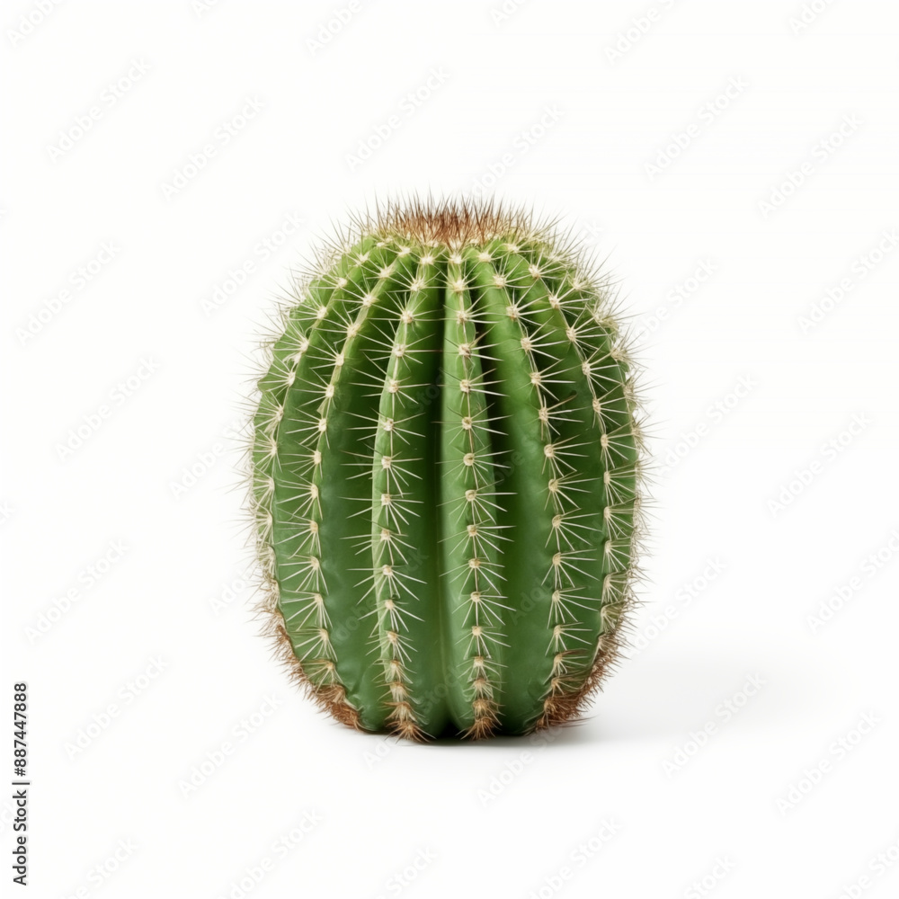 Close-Up Of Green Cactus Isolated On White Background Close-Up Of Green Cactus Isolated On White Background
