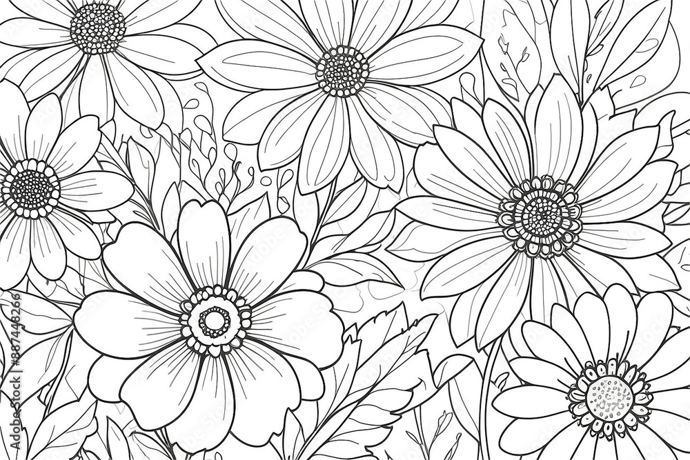 simple black and white flower simple black and white flower