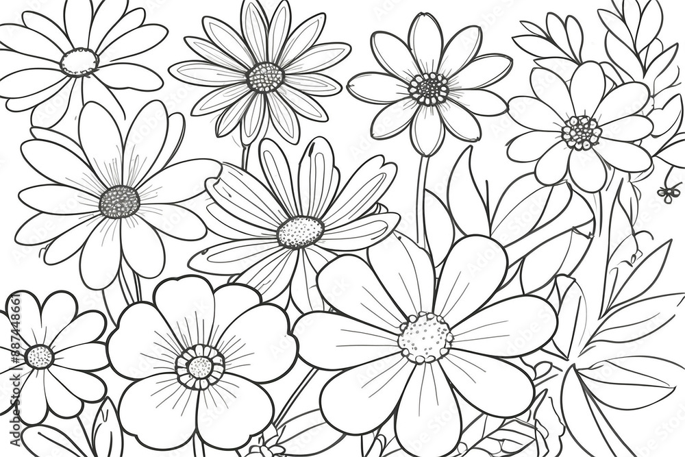 simple black and white flower simple black and white flower