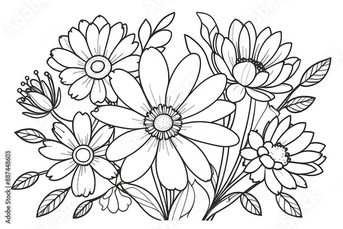 simple black and white flower