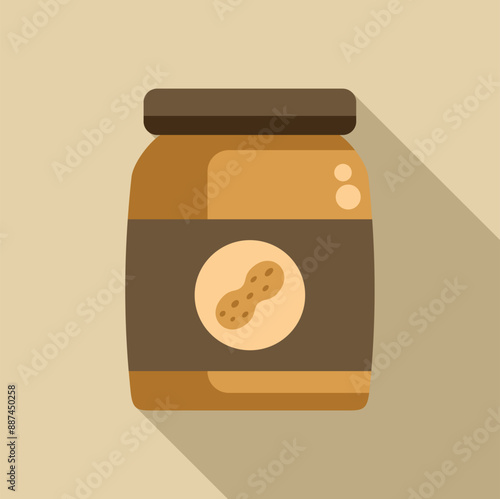 Peanut butter jar spreading on a table with a long shadow