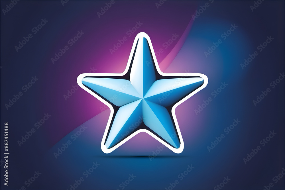 A star icon in 3d style with a pink background A star icon in 3d style with a pink background