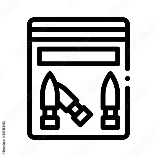 evidence bag line icon