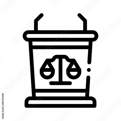 witness stand line icon