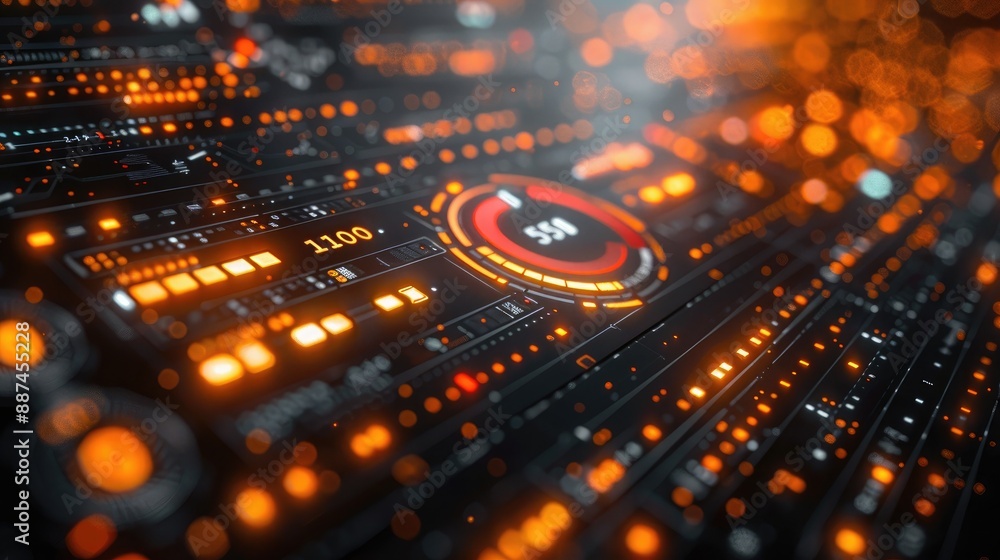 Fototapeta premium SEO Graph with High-Tech Primary Colors - Effective Marketing Campaigns
