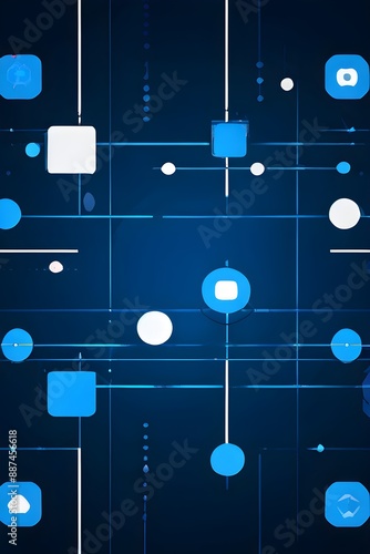 artificial intelligence symbolized in a minimalist abstract wallpaper illustration