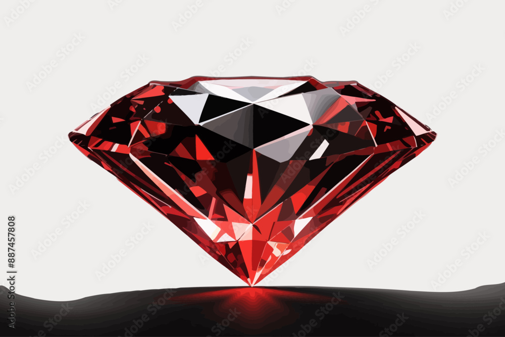 glowing red diamond in front of black background glowing red diamond in front of black background