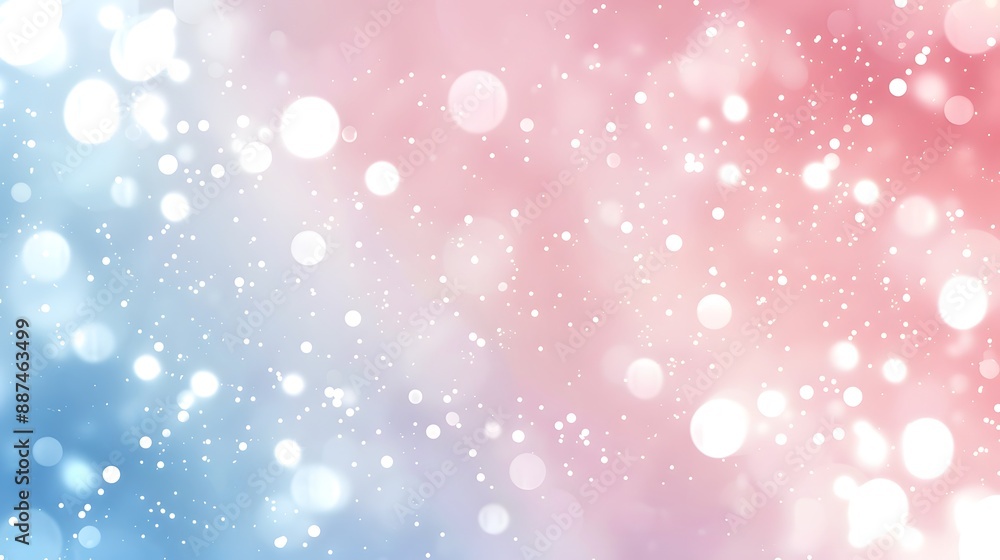 Soft pastel blue and pink gradient abstract background with glowing white bokeh lights stardust. Soft pastel blue and pink gradient abstract background with glowing white bokeh lights stardust.