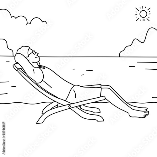 Man sunbathing on the beach