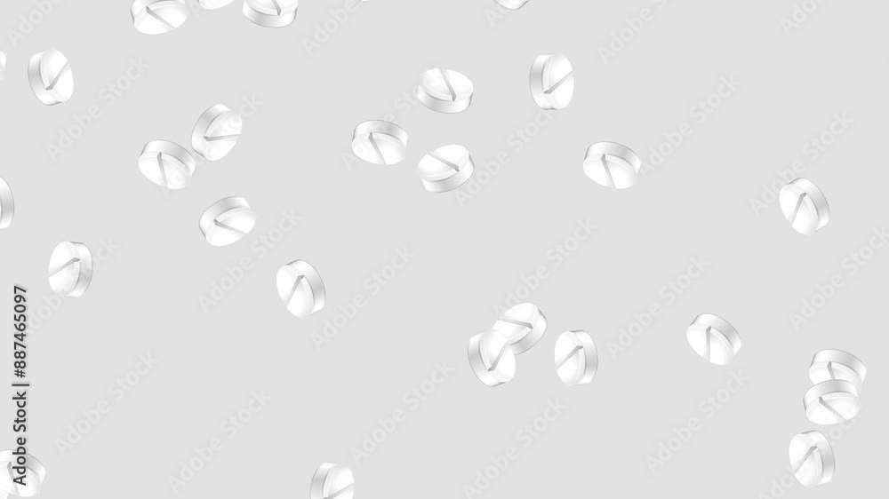 Falling Paracetamol Capsules Animation Falling Paracetamol Capsules Animation
