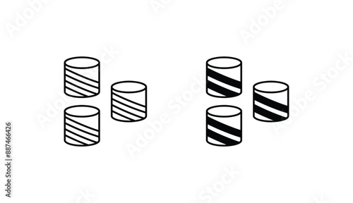 Marshmallow icon design with white background stock illustration