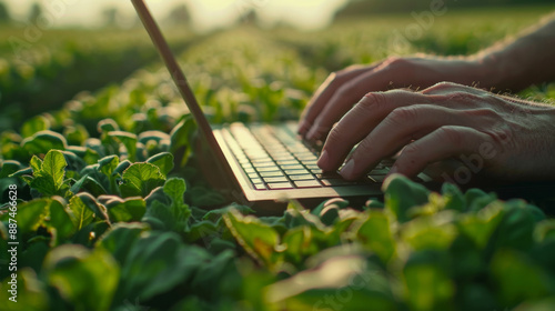 Farmers use computers to analyze the growth of plants on their farms.