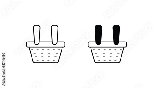 Picnic Basket icon design with white background stock illustration