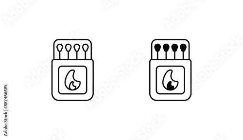 Matchbox icon design with white background stock illustration
