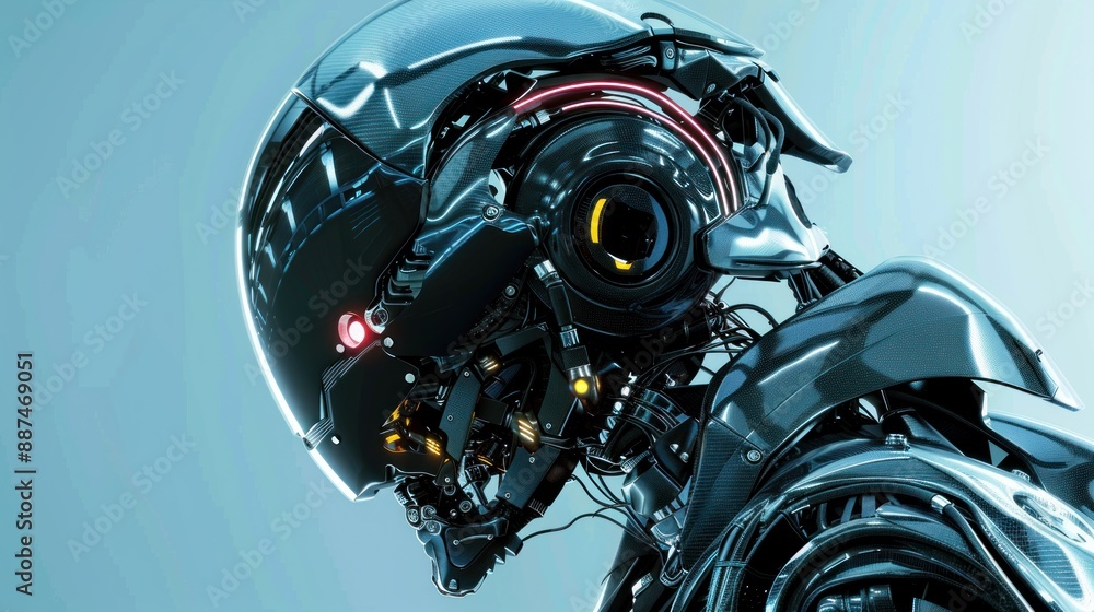 3D robot rendering showcasing futuristic design 3D robot rendering showcasing futuristic design