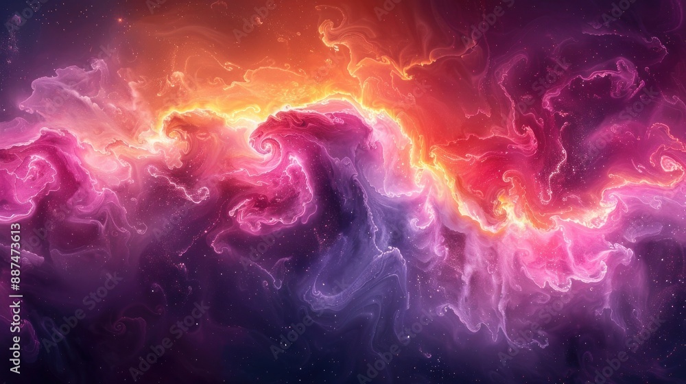Fototapeta premium Abstract cosmic expanse with vibrant swirling colors