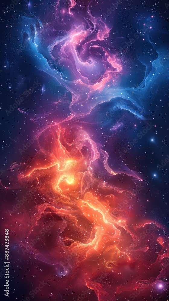 Colorful nebula and galactic swirls in deep space Colorful nebula and galactic swirls in deep space