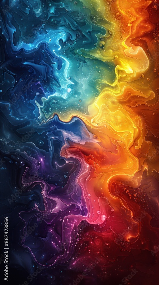 Fototapeta premium Vibrant swirling colors with abstract fluid patterns