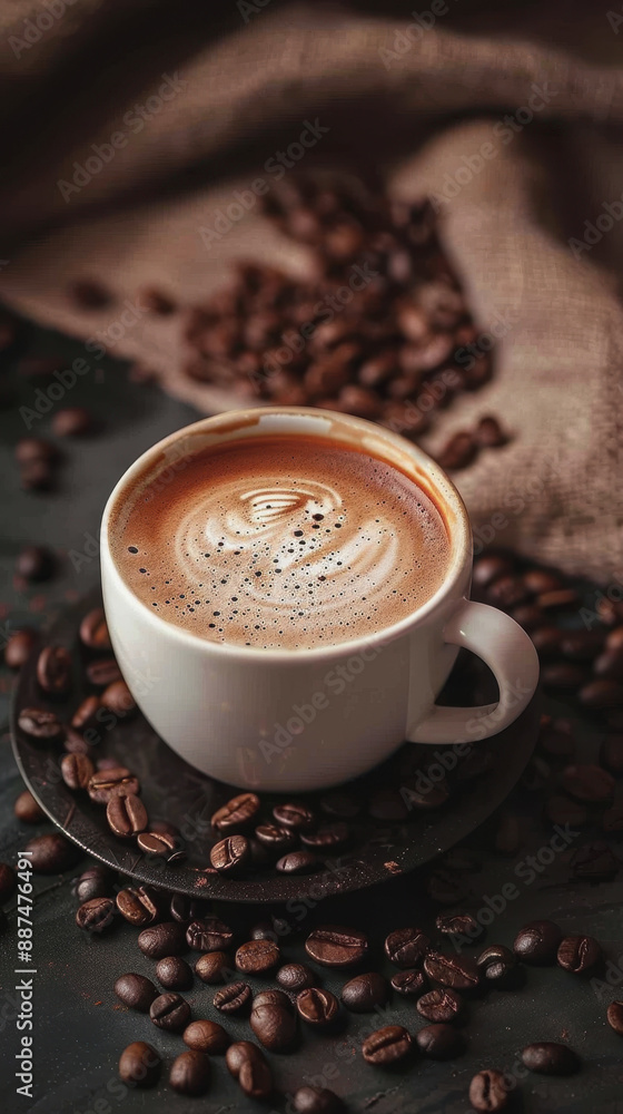 Coffee day. a cup of hot fresh coffee Coffee day. a cup of hot fresh coffee