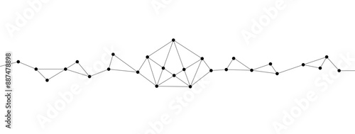 Polygonal network connect lines and dots background template. Technology data transfer server global system graphic vector.
