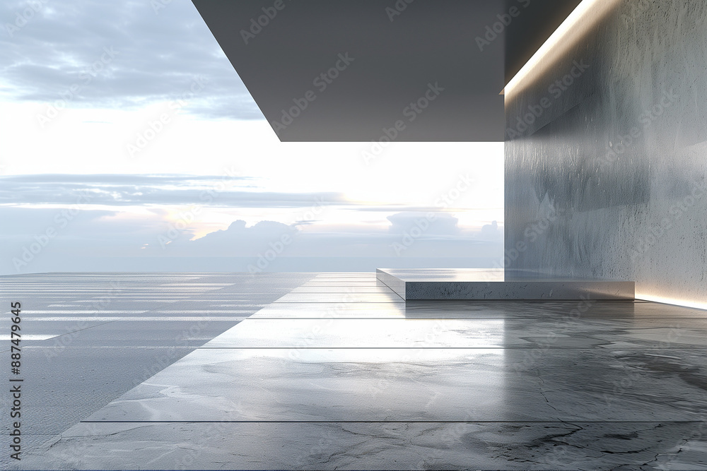 Obraz premium Modern Villa with Spacious Foreground Image