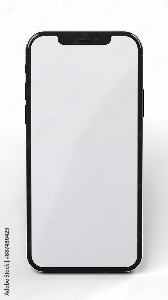 Front View Of Modern Smartphone With Blank Screen For App Presentation Or Design Mockup On White Background Front View Of Modern Smartphone With Blank Screen For App Presentation Or Design Mockup On White Background