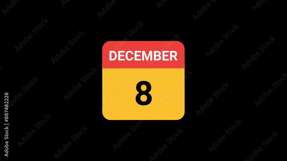 8 December Calendar icon Animation 8 December Calendar icon Animation