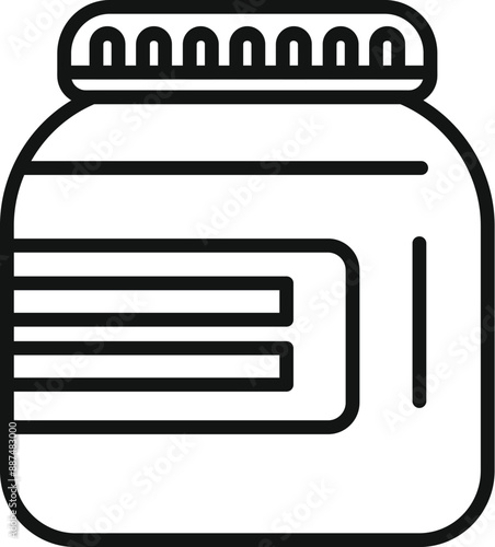 Simple line icon of a jar, perfect for representing protein powder, supplements, or other sports nutrition products